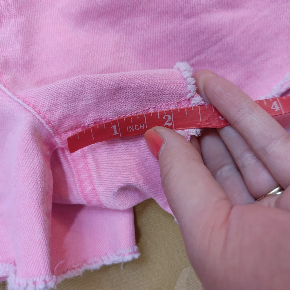 Justice girl's hot pink jean shorts